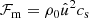 $$ \begin{aligned} \mathcal{F} _{\rm m} = \rho _0 \hat{u}^2 c_{\rm s} \end{aligned} $$