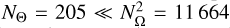 $\frame{N_\frame{\text{\Theta }}} = 205 \ll N_\frame{\text{\Omega }}^2 = 11664$