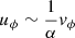 $ u_\phi \sim \frac{1}{\alpha} v_\phi $