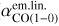 $\[\alpha_{\mathrm{CO}(1-0)}^{\text {em.lin.}}\]$