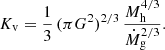 $$ \begin{aligned} K_{\rm v} = {1 \over 3} \, (\pi G^2)^{2/3} \, { M_{\rm h}^{4/3} \over \dot{M}_{\rm g}^{2/3}} . \end{aligned} $$