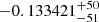 $ -0.133421_{-51}^{+50} $