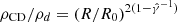 $ \rho _{\mathrm {CD}}/\rho _d=(R/R_0)^{2(1-{\hat {\gamma }}^{-1})} $
