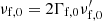 $ \nu _{\mathrm {f,0}} = 2\Gamma _{\mathrm {f,0}}\nu ^{\prime}_{\mathrm {f,0}} $