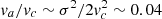 $ v_a/v_c\sim \sigma ^2/2v_c^2\sim 0.04 $