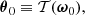 $$ \begin{aligned} \boldsymbol{\theta }_0 \equiv \mathcal{T} (\boldsymbol{\omega }_0), \end{aligned} $$