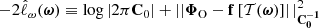 $$ \begin{aligned} -2 \hat{\ell }_\omega (\boldsymbol{\omega }) \equiv \log \left| 2\pi \mathbf C _0 \right| + \left||\boldsymbol{\Phi }_{\rm O} - \mathbf f \left[\mathcal{T} (\boldsymbol{\omega })\right]\right||^2_\mathbf{C _0^{-1}} \end{aligned} $$