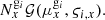 $$ \begin{aligned} N_x^{\mathrm{g}_i} \mathcal{G} (\mu ^{\mathrm{g}_i}_x,\varsigma _{i,x}). \end{aligned} $$