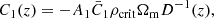 $$ \begin{aligned} C_1(z) = -A_1 \bar{C}_1 \rho _{\mathrm{crit} } \Omega _{\rm m}D^{-1}(z), \end{aligned} $$