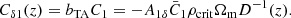 $$ \begin{aligned} C_{\delta 1}(z) = b_{\rm TA} C_1 = -A_{1\delta } \bar{C}_1 \rho _{\mathrm{crit} } \Omega _{\rm m} D^{-1}(z). \end{aligned} $$
