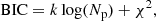 $$ \begin{aligned} \mathrm{BIC} = k\,{\log }(N_{\rm p}) + \chi ^2, \end{aligned} $$