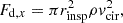 $$ F_{{\mathrm {d}},x} = \pi r^2_{{\mathrm {insp}}}\rho v_\mathrm {cir}^2, $$