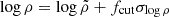$ \log \rho = \log \tilde \rho + f_{\mathrm{cut}} \sigma_{\log \rho} $