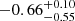 $ -0.66^{+0.10}_{-0.55} $