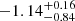 $ -1.14^{+0.16}_{-0.84} $