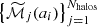 $ \left\{\widetilde{\mathcal{M}}_j (a_i) \right\}_{j = 1}^{N_{\mathrm{halos}}} $