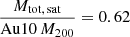 $ \frac{M_{\mathrm{tot,\,sat}}}{\mathrm{Au10}\,M_{200}} = 0.62 $