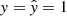 $ \mathit{y} = \hat{\mathit{y}} = 1 $