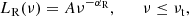$$ \begin{aligned} L_{\rm R}(\nu ) = A\nu ^{-\alpha _{\rm R}}, \qquad \nu \le \nu _{\rm t}, \end{aligned} $$