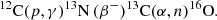 $$ \begin{aligned} ^{12}\mathrm{C}(p,\gamma )^{13}\mathrm{N}\,(\beta ^-)^{13}\mathrm{C}(\alpha ,n)^{16}\mathrm{O}. \end{aligned} $$