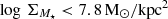 $ \log \,\Sigma _{M_\star } < 7.8 \,\mathrm {M_\odot /kpc^{2}} $