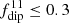 $ f_{\mathrm{dip}}^{11} \leq 0.3 $