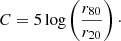 $$ \begin{aligned} C = 5 \log \left(\frac{r_{80}}{r_{20}}\right)\cdot \end{aligned} $$