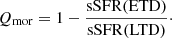 $$ \begin{aligned} Q_{\rm mor} = 1 -\frac{\mathrm{sSFR(ETD)}}{\mathrm{sSFR(LTD)}}\cdot \end{aligned} $$
