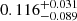 $ 0.116^{+0.031}_{-0.089} $
