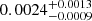 $ 0.0024^{+0.0013}_{-0.0009} $