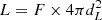 $ L = F \times 4 \pi d_L^2 $