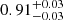 $ 0.91_{-0.03}^{+0.03} $