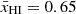 $ \bar {x}_{\mathrm {HI}} = 0.65 $