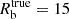$ R_{\mathrm {b}}^{\mathrm {true}} = 15 $