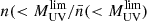 $ n(< M_{\mathrm {UV}}^{\mathrm {lim}}/\bar {n}(< M_{\mathrm {UV}}^{\mathrm {lim}}) $
