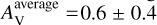 $A_{\rm{V}}^{{\rm{average\;}}} = 0.6 \pm 0.4$