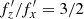 $ f_z^{\prime}/f_x^{\prime} = 3/2 $