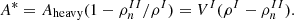 $$ A^* = A_{\mathrm {heavy}}(1-\rho _n^{II}/\rho ^I) = V^I(\rho ^I-\rho _n^{II}). $$