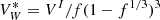 $ V_W^*=V^I/f(1-f^{1/3})^3 $