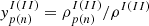 $ y_{p(n)}^{I(II)}=\rho _{p(n)}^{I(II)}/\rho ^{I(II)} $