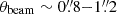 $ \theta_{\mathrm{beam}}\sim0{{\overset{\prime\prime}{.}}}8{-}1{{\overset{\prime\prime}{.}}}2 $