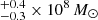 $ ^{+0.4}_{-0.3}\times 10^{8}\,M_{\odot} $
