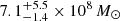 $ 7.1^{+5.5}_{-1.4} \times 10^8 \,M_\odot $