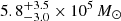 $ 5.8^{+3.5}_{-3.0} \times 10^5 \,M_\odot $