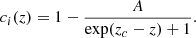 $$ c_i(z) = 1-\frac {A}{\exp (z_c-z)+1}. $$