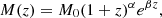 $$ M(z) = M_0(1+z)^\alpha e^{\beta z}, $$