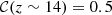 $ {\cal {{C}}}(z\sim 14) = 0.5 $