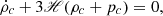 $$ {\dot {\rho }}_c+3\mathscr {H}(\rho _c+p_c) = 0, $$