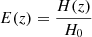 $ E(z) =\dfrac {H(z)}{H_0} $