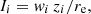 $$ I_i = w_i\,z_i/r_{\mathrm {e}}, $$
